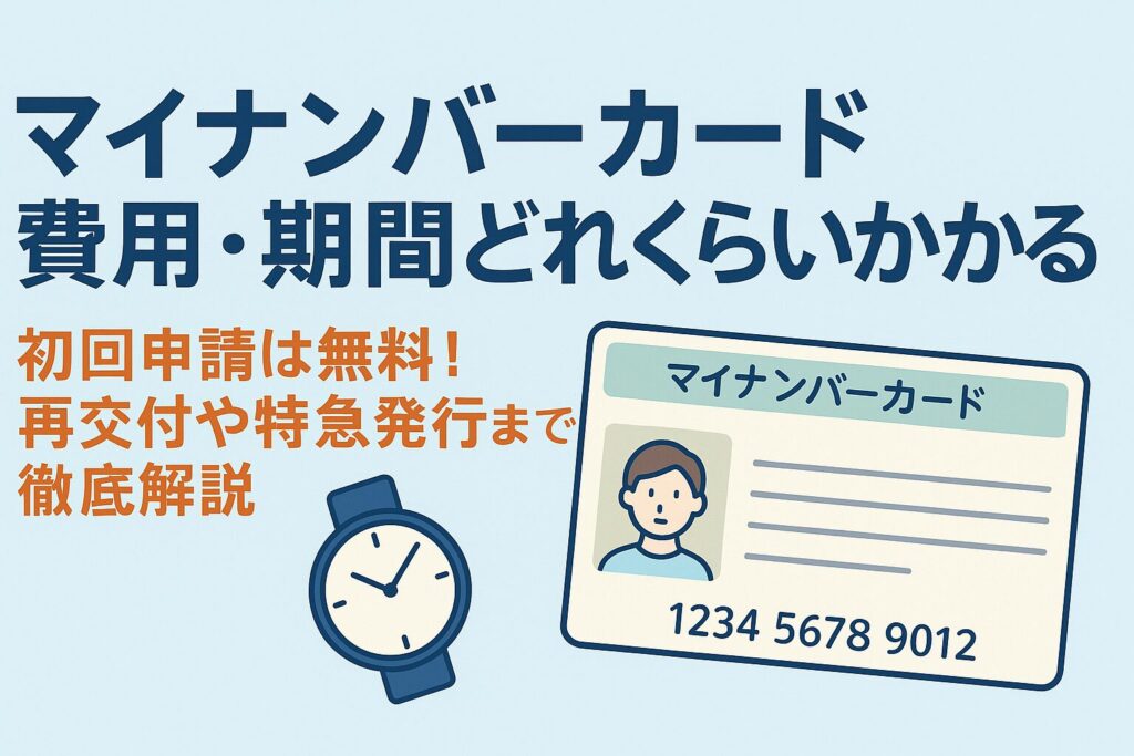 マイナンバーカード費用・期間は？初回申請無料！再交付や特急発行も徹底解説