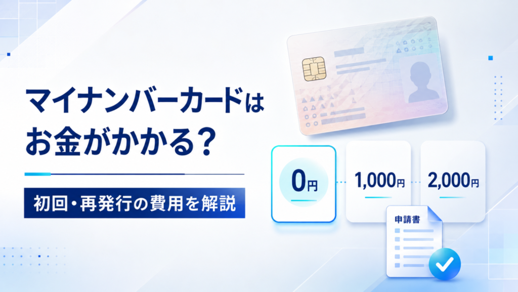 マイナンバーカードはお金がかかる?初回・再発行の費用を解説