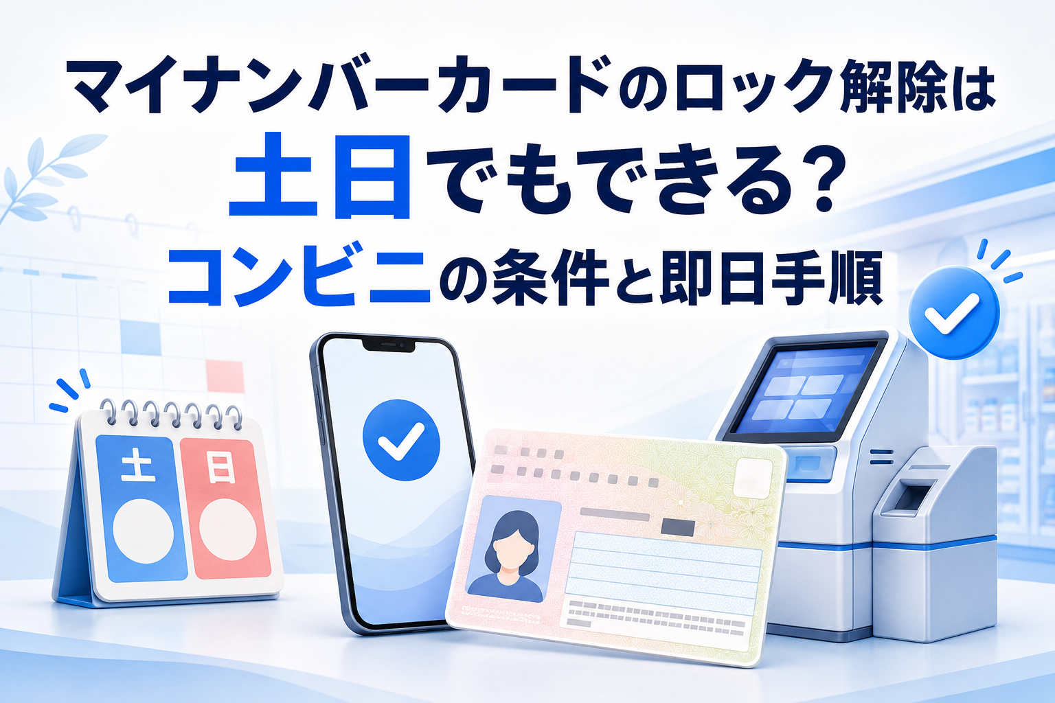マイナンバーカードのロック解除は土日でもできる？コンビニの条件と即日手順