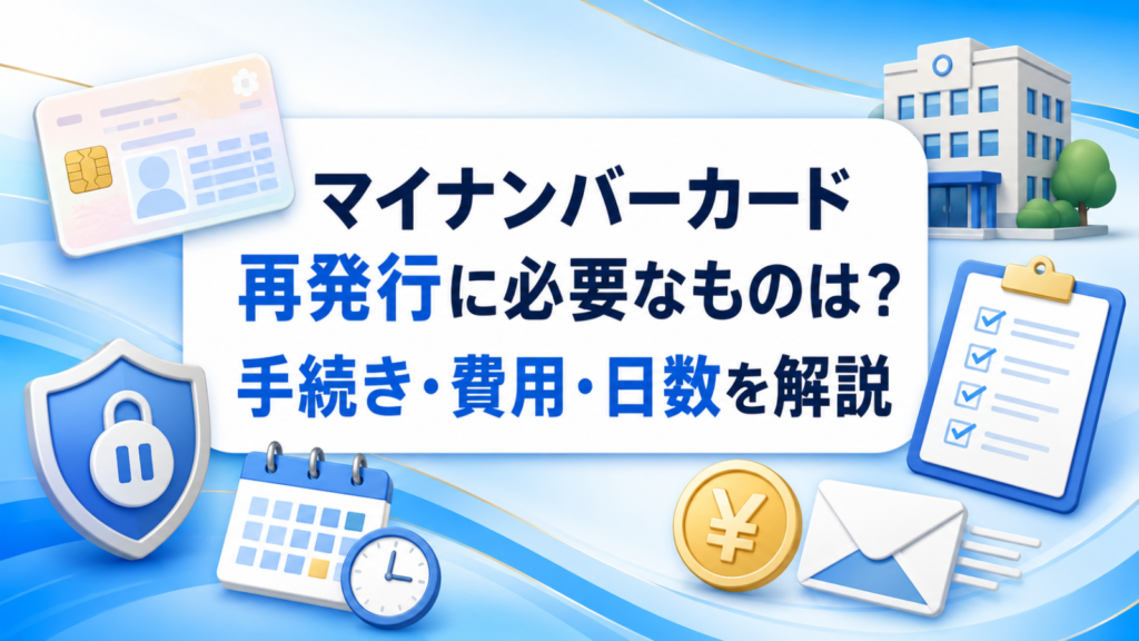 マイナンバーカード再発行に必要なものは？手続き・費用・日数を解説