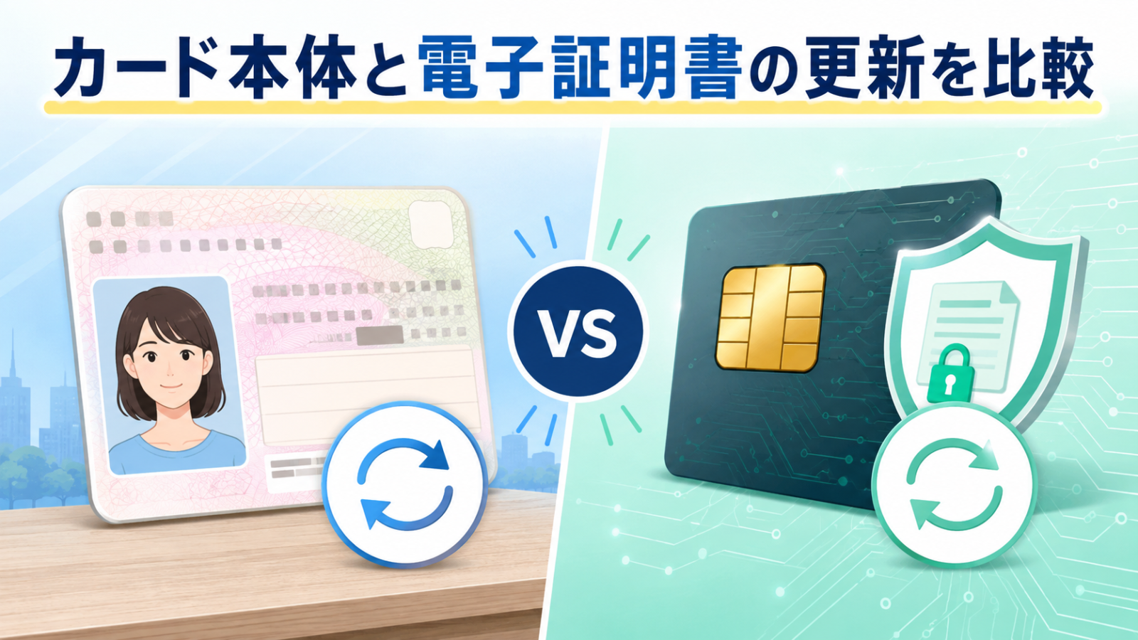 マイナンバーカード本体と電子証明書の更新の違い