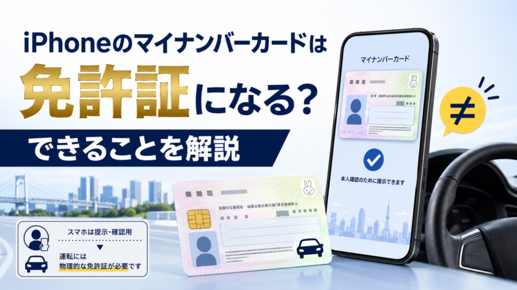 iPhoneのマイナンバーカードは免許証になる？できることを解説