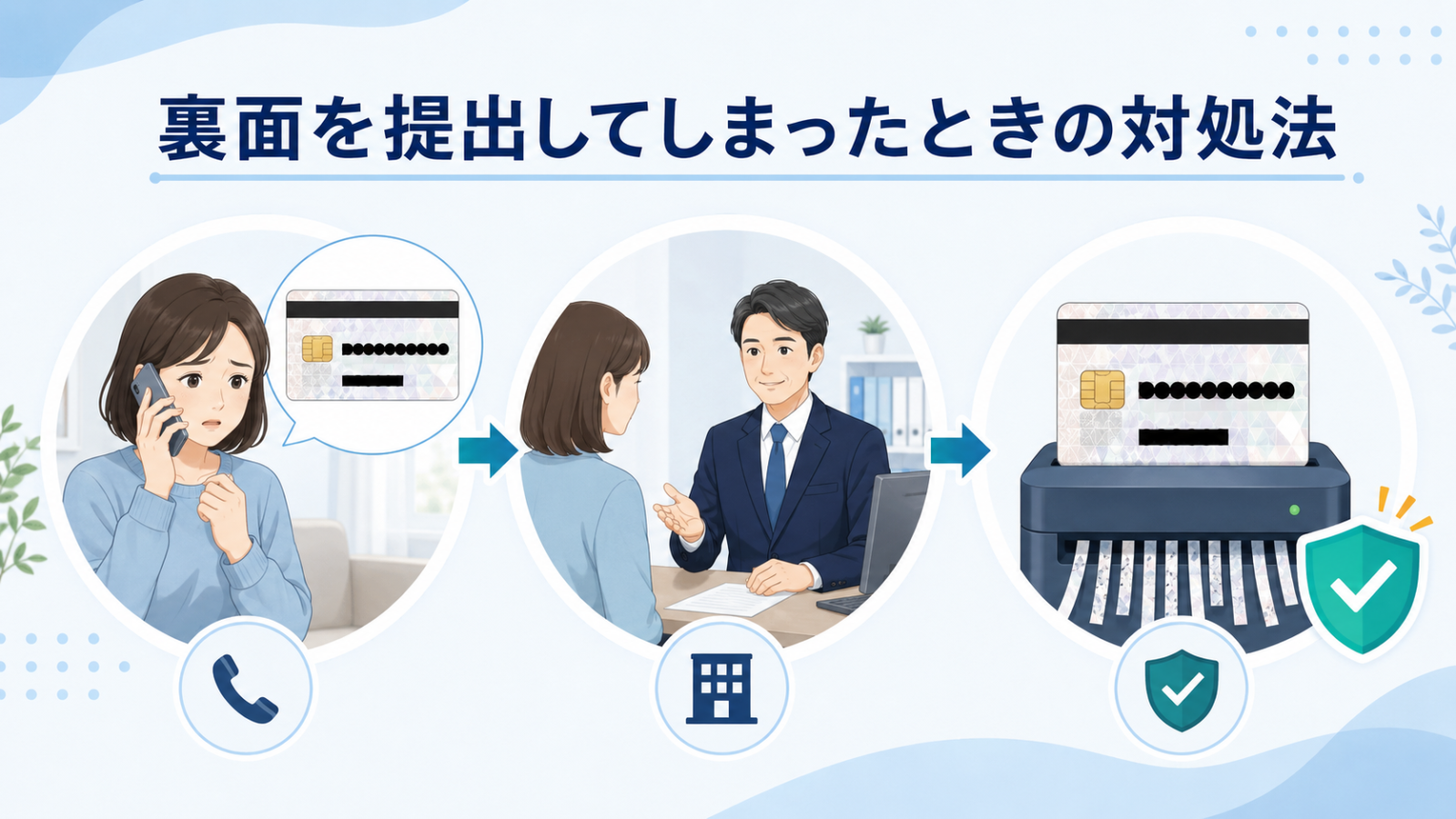 マイナンバーカードの裏面コピーを提出してしまったときの連絡と廃棄依頼の流れ