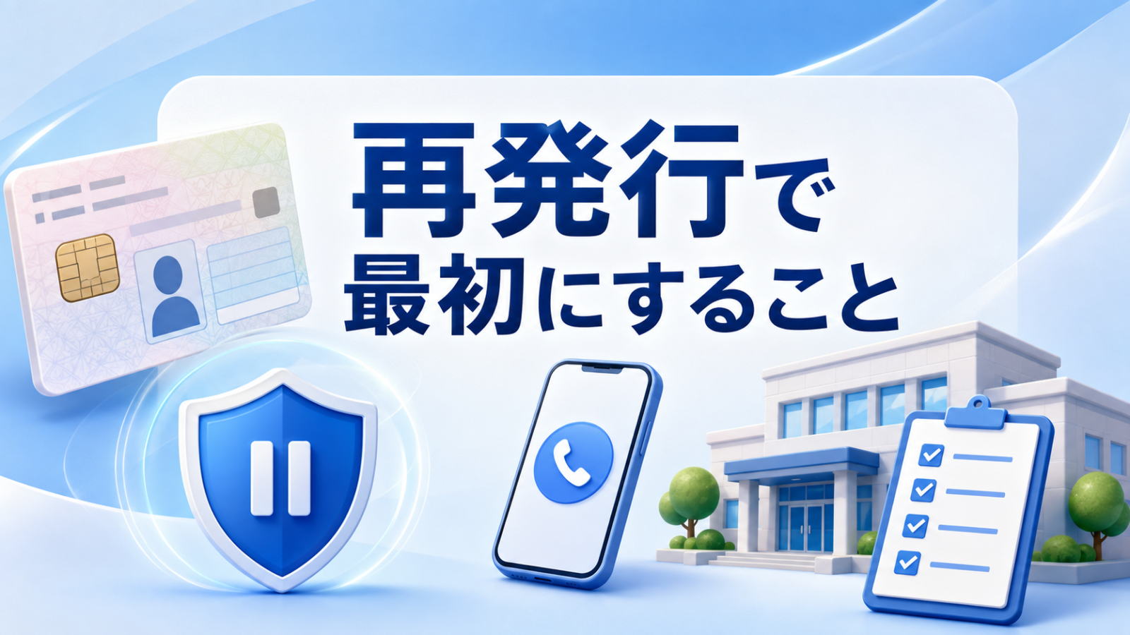マイナンバーカード再発行で最初にすることを示すイメージ