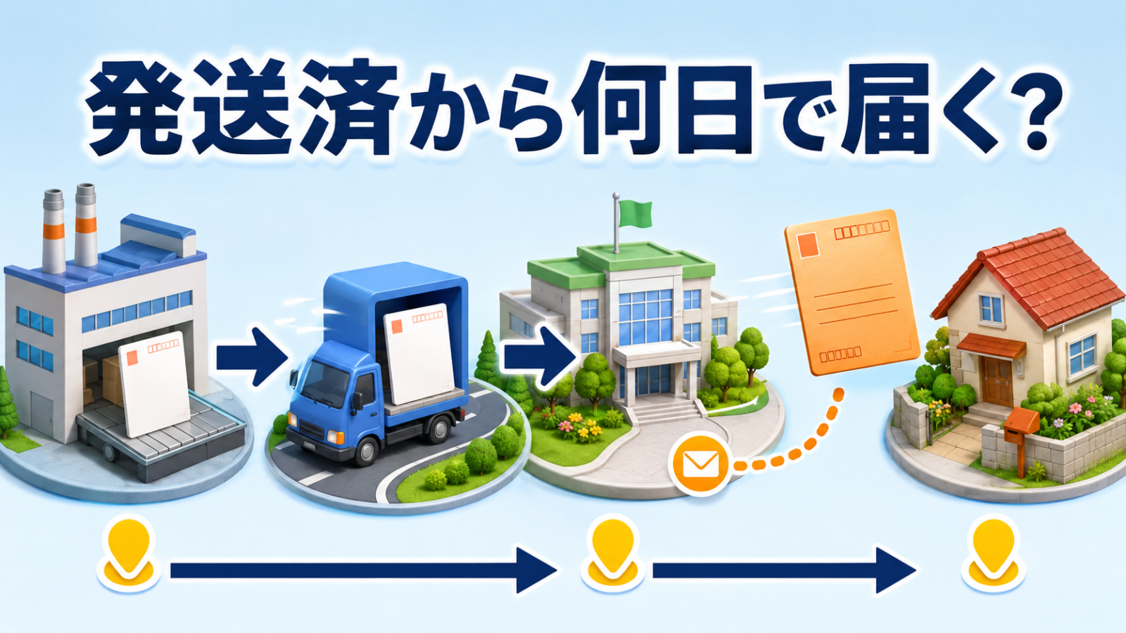 マイナンバーカード発送済から交付通知書が届くまでのイメージ
