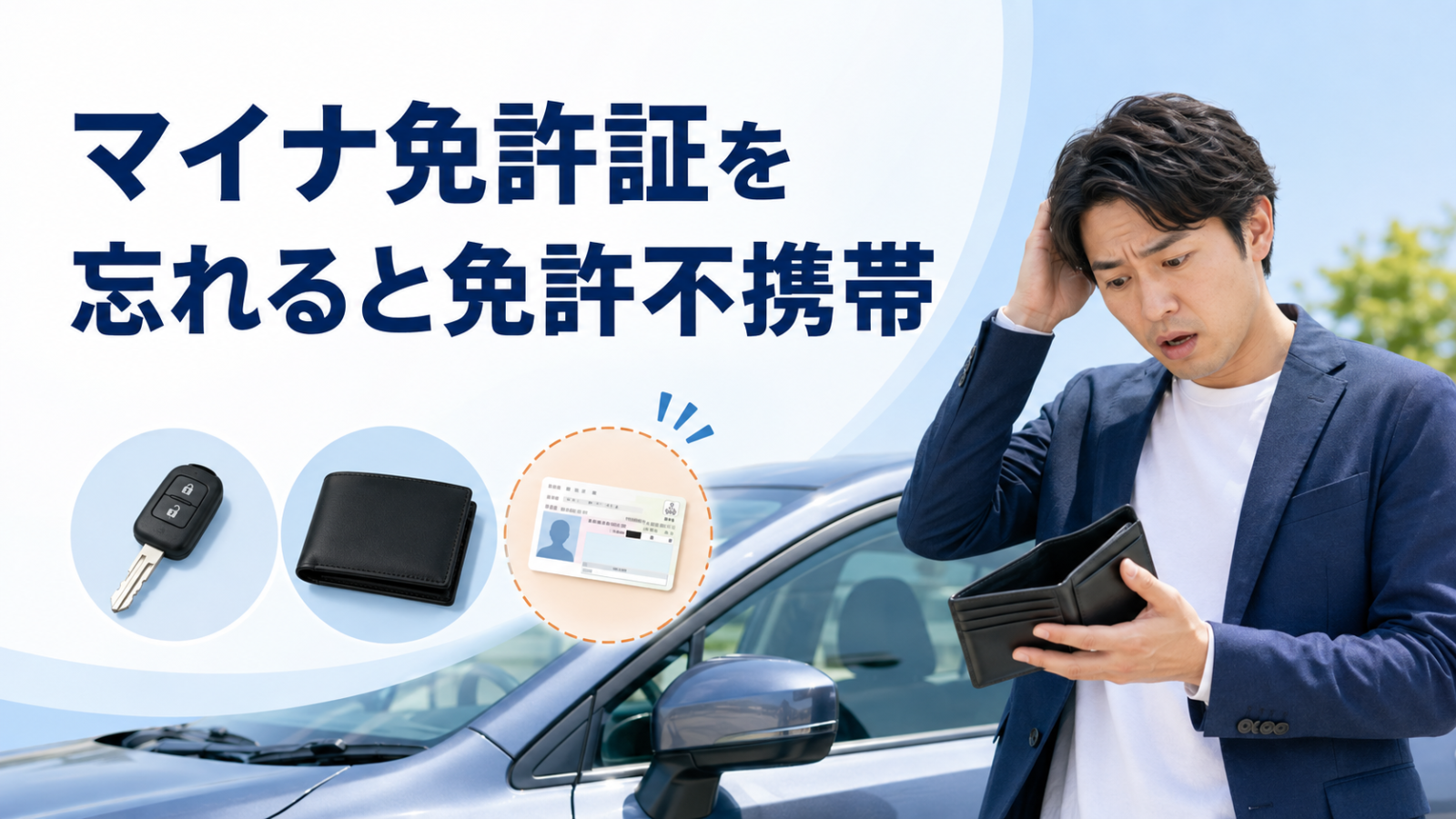 マイナ免許証を忘れると免許証不携帯になることを解説する画像