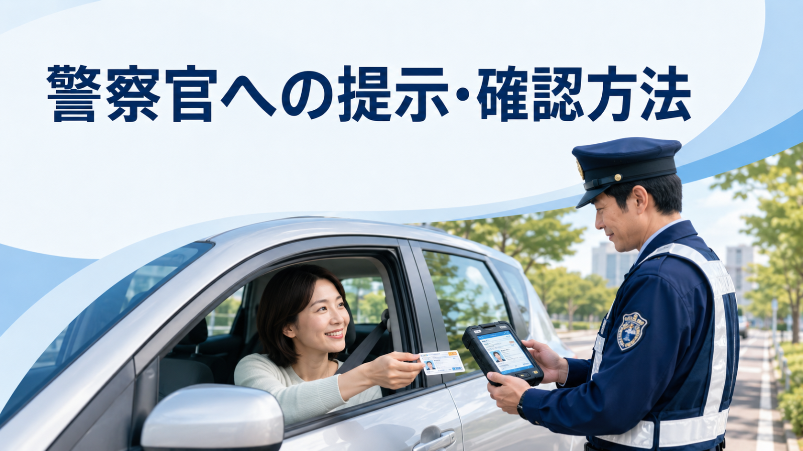 交通取締りで警察官にマイナ免許証を提示して免許情報を確認する方法の画像