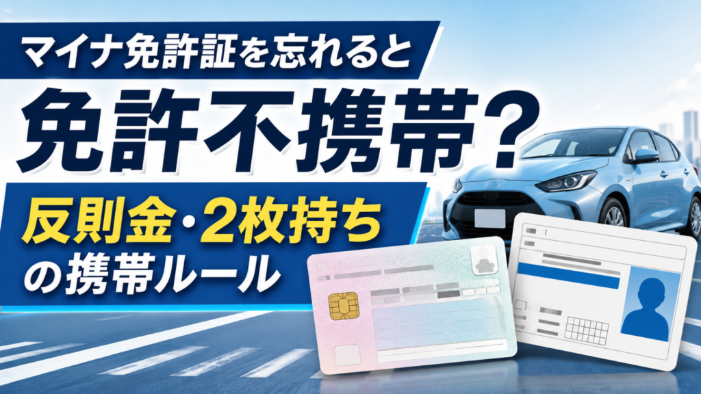 マイナ免許証を忘れると免許不携帯？反則金・2枚持ちの携帯ルール