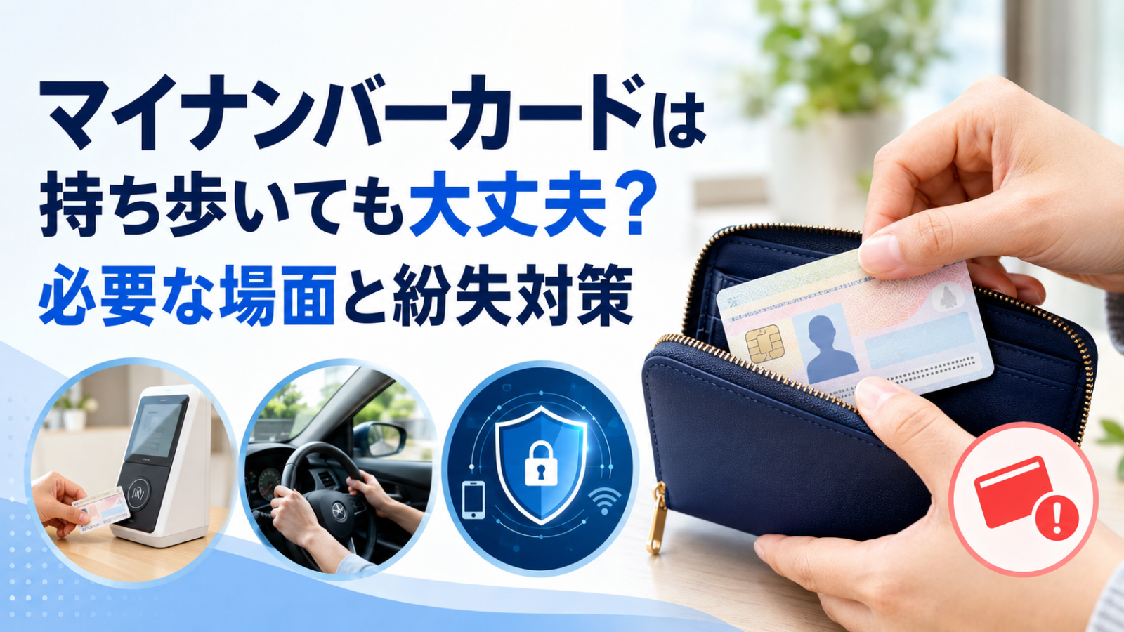 マイナンバーカードは持ち歩いても大丈夫？必要な場面と紛失対策