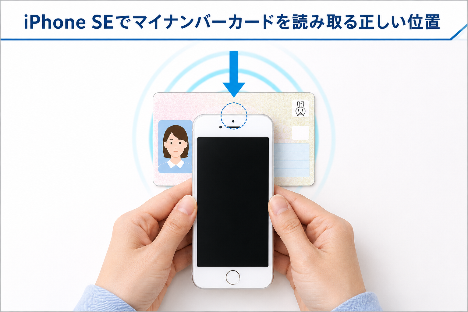 iPhone SEでマイナンバーカードを読み取る正しい位置