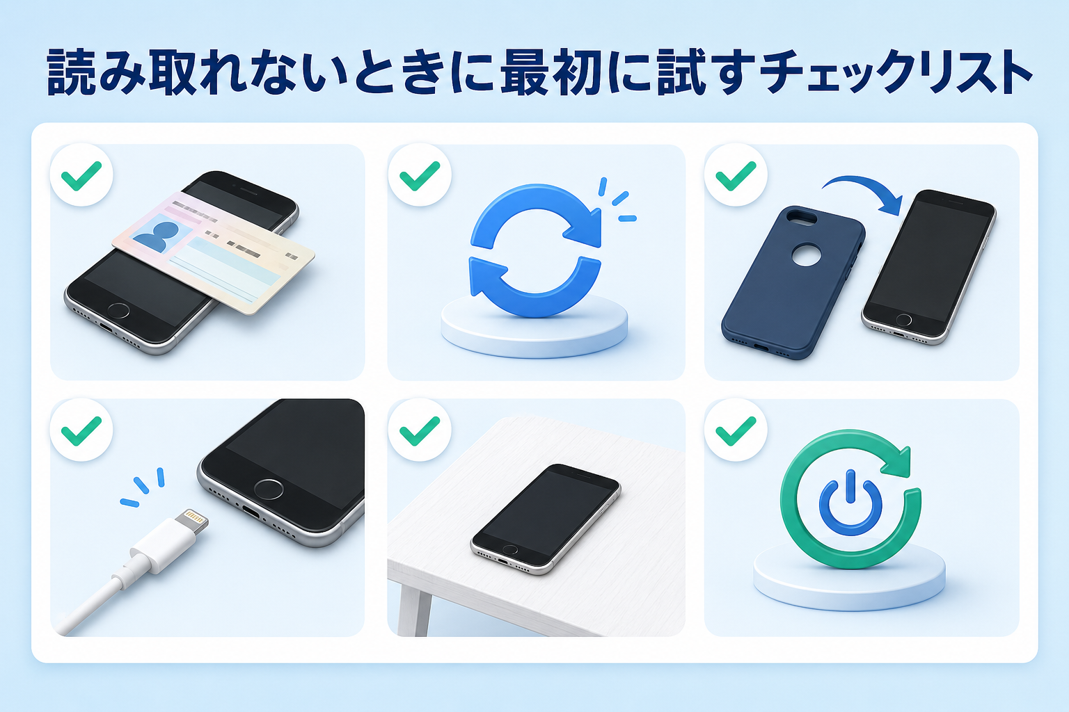 iPhone SEでマイナンバーカードを読み取れないときのチェックリスト