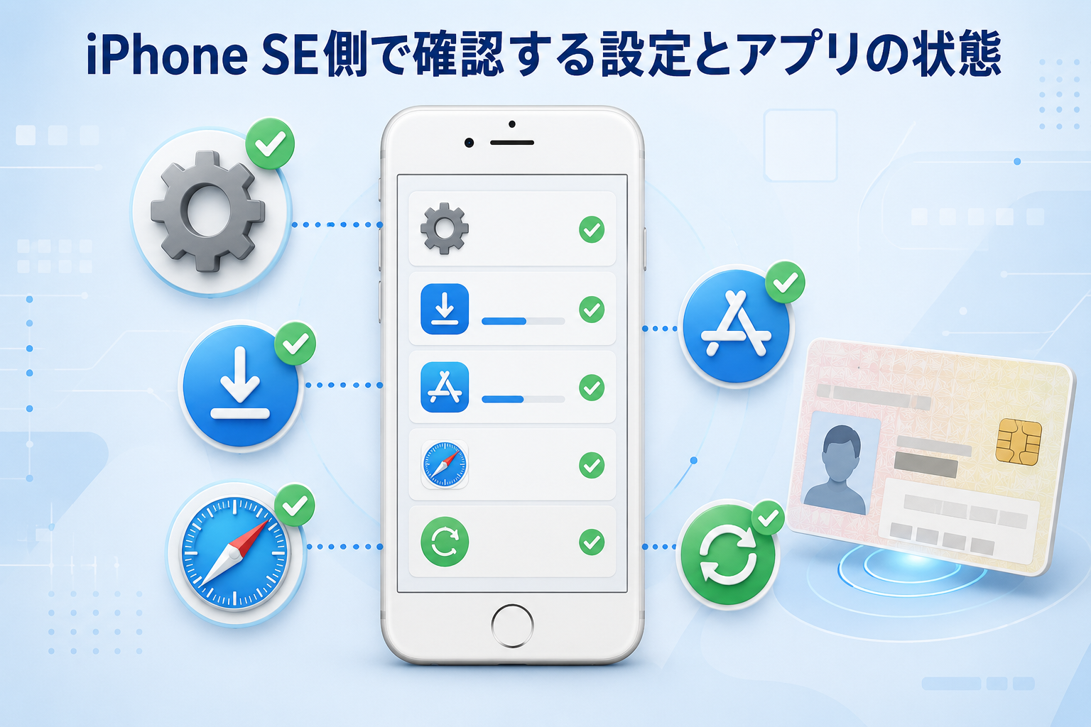iPhone SE側で確認する設定とアプリの状態