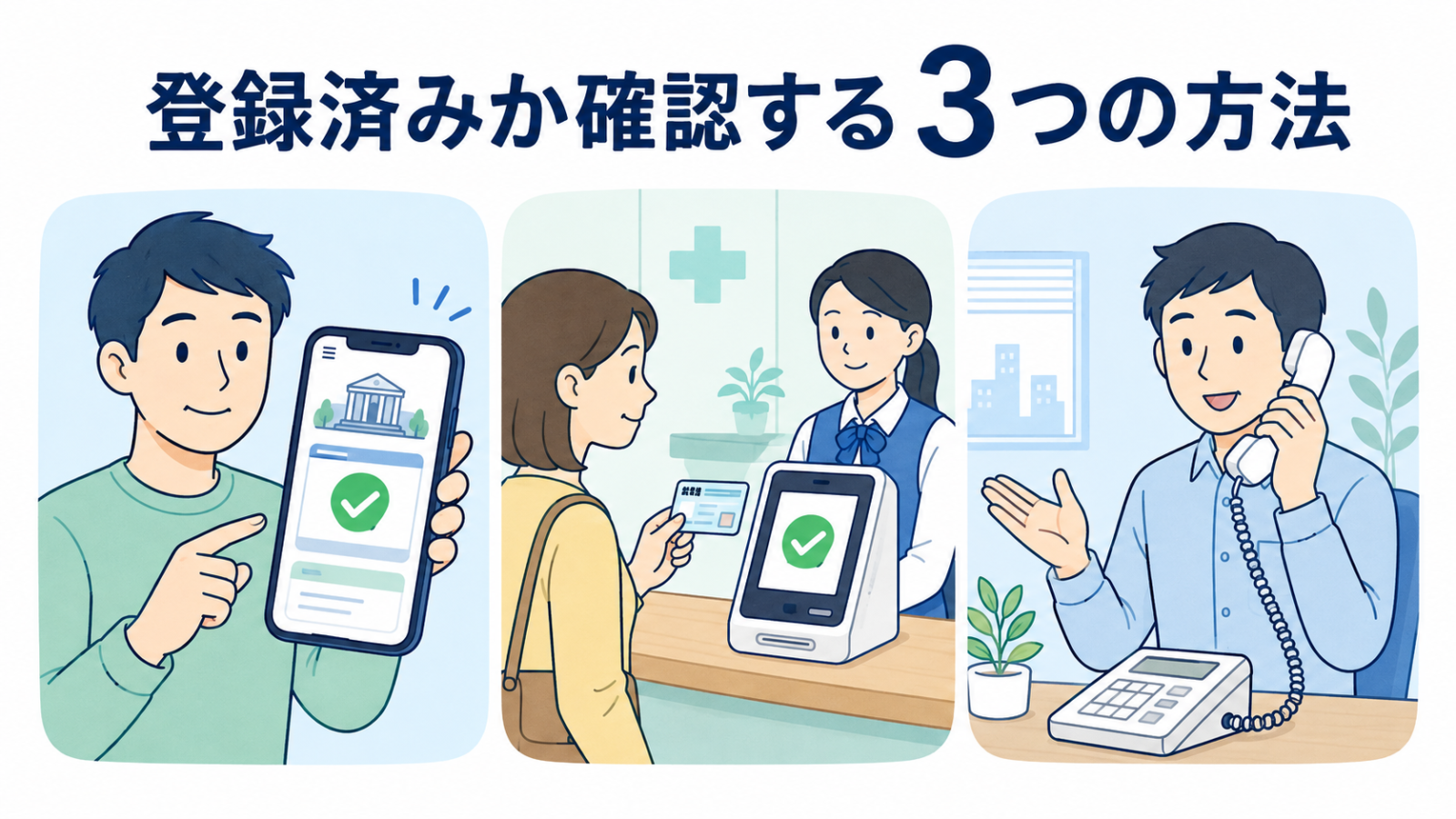 マイナ保険証が登録済みか確認する3つの方法