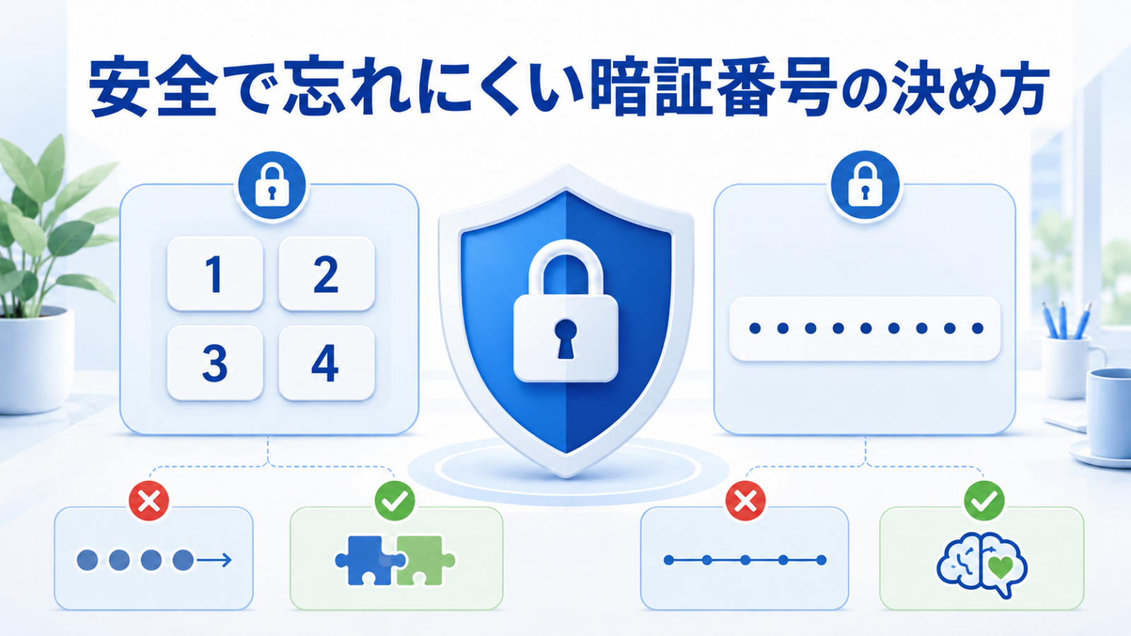 安全で忘れにくい4桁と英数字の暗証番号を決める方法