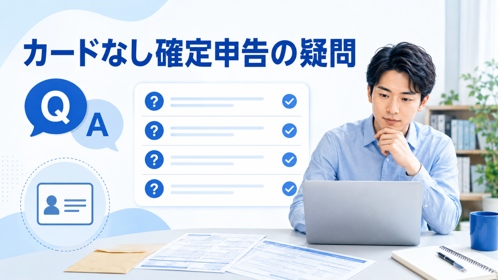 マイナンバーカードなしの確定申告に関するよくある疑問を示す画像