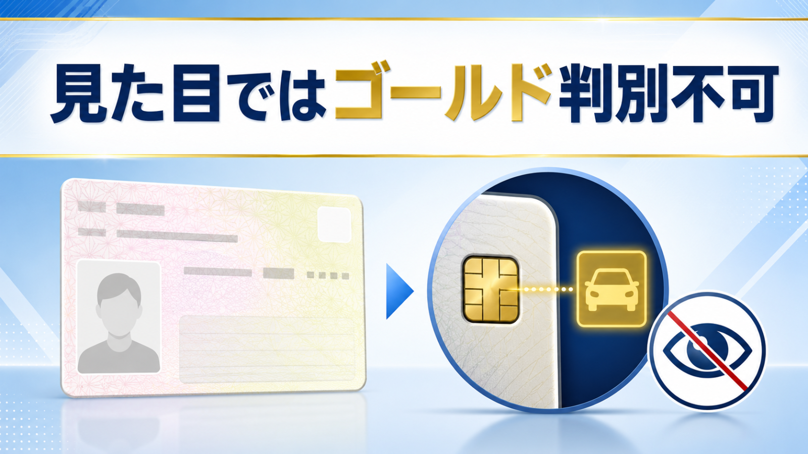 マイナ免許証はカードの見た目だけではゴールドと判別できない