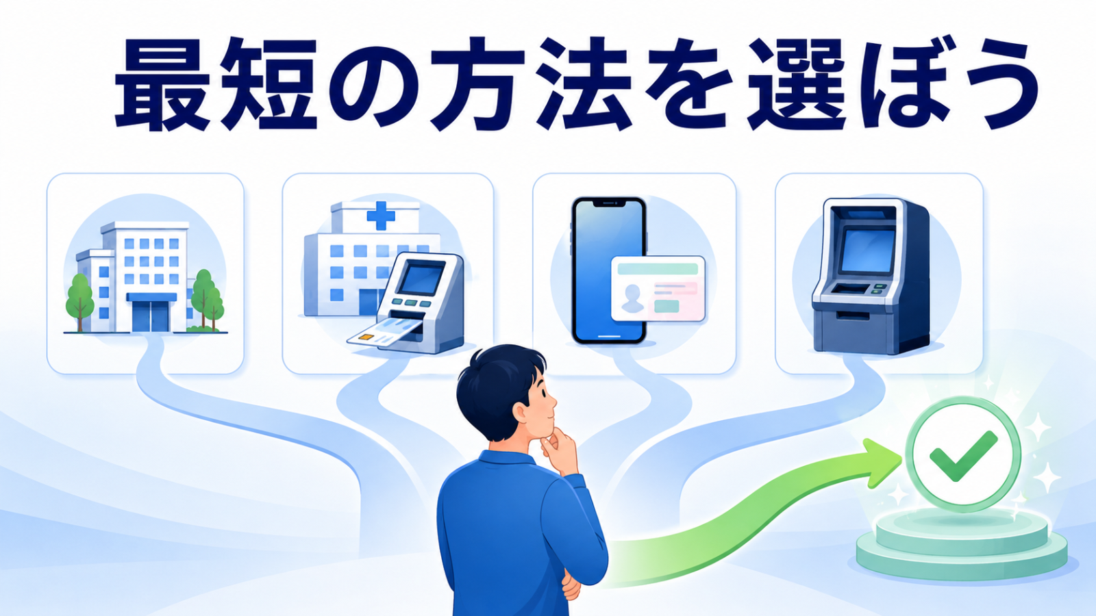 役所や医療機関などから最短のマイナ保険証登録方法を選ぶ