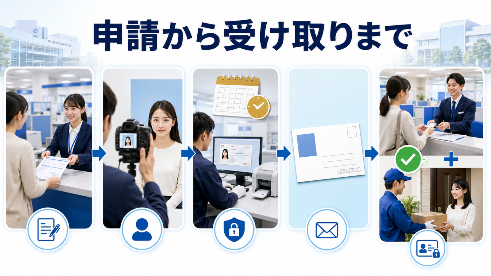 マイナンバーカードの申請から受け取りまでの流れ