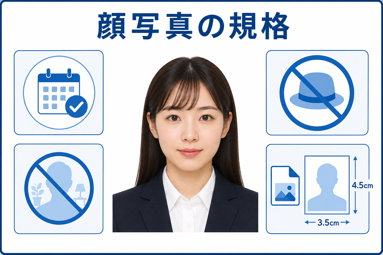 マイナンバーカードの顔写真規格