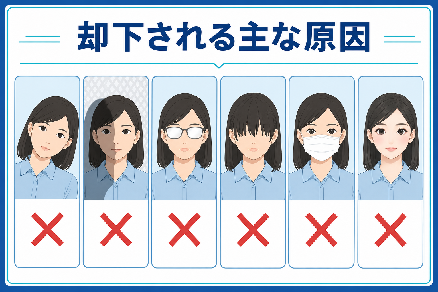 マイナンバーカードの顔写真が却下される主な原因