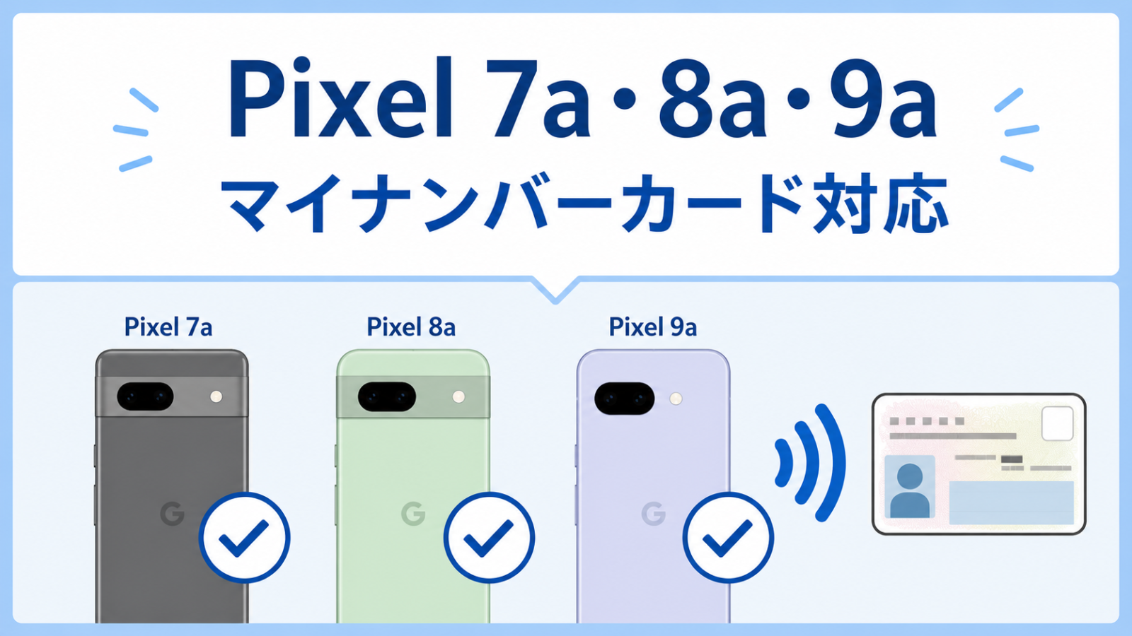 Pixel 7a・8a・9aのマイナンバーカード対応機種