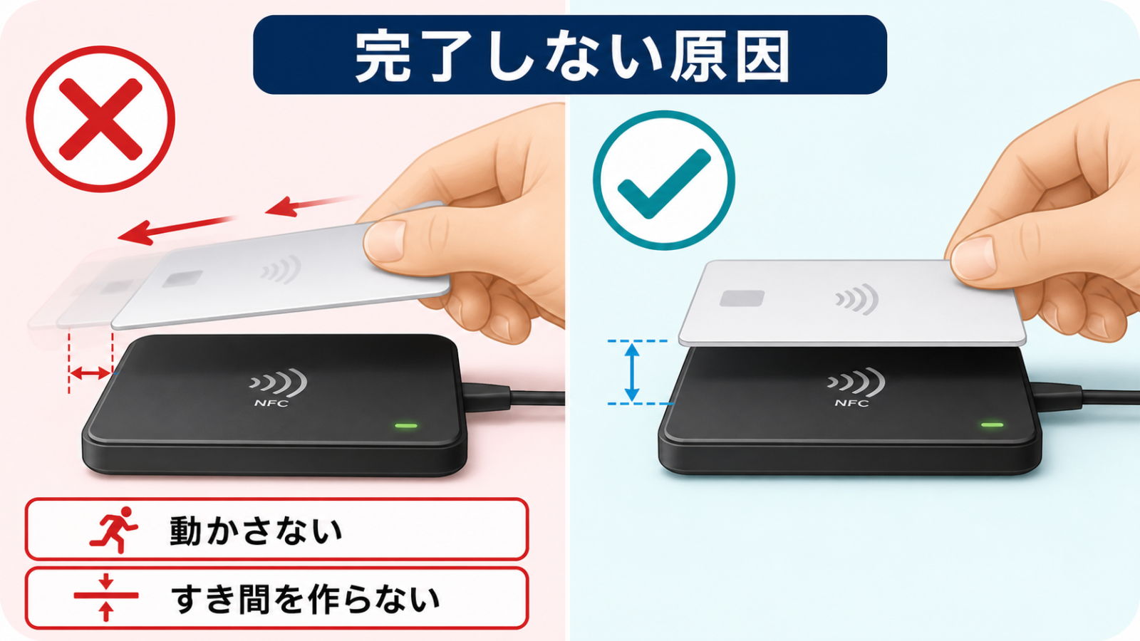 マイナンバーカードの読み取りが完了しない原因